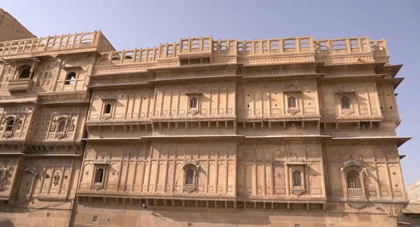 Detaljer Vackra Rajasthan Kulturbyggnader Bestående Gul Kalksten — Stockfoto