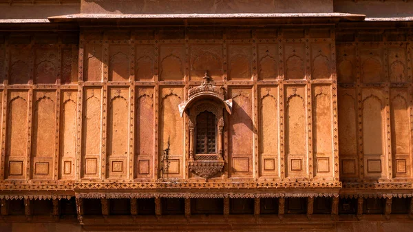 Details Van Prachtige Rajasthan Erfgoed Gebouwen Gemaakt Van Gele Kalksteen — Stockfoto