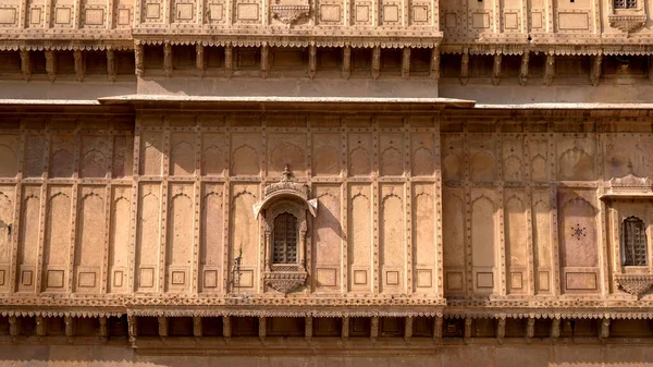 Detalhes Belos Edifícios Patrimoniais Rajasthan Compostos Calcário Amarelo — Fotografia de Stock