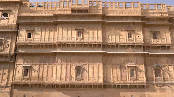 Details Der Schönen Rajasthan Erbe Gebäude Bestehend Aus Gelbem Kalkstein — Stockfoto