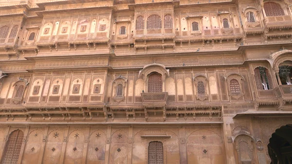 Details Beautiful Rajasthan Heritage Buildings Made Yellow Limestone — Stock Photo, Image