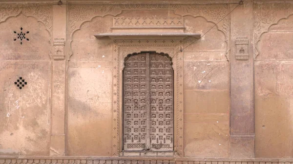 Détails Beaux Bâtiments Patrimoniaux Rajasthan Composés Calcaire Jaune — Photo