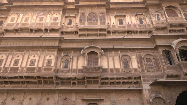 Detalhes Belos Edifícios Patrimoniais Rajasthan Compostos Calcário Amarelo — Fotografia de Stock