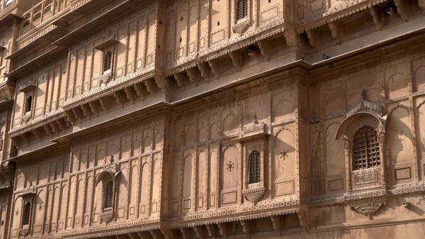 Details Der Schönen Rajasthan Erbe Gebäude Bestehend Aus Gelbem Kalkstein — Stockfoto