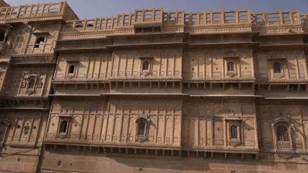 Detalhes Belos Edifícios Patrimoniais Rajasthan Compostos Calcário Amarelo — Fotografia de Stock