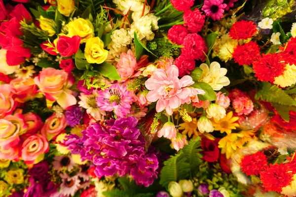 Amazing Assortment Beautiful Colorful Flowers Close View — Stock Photo, Image