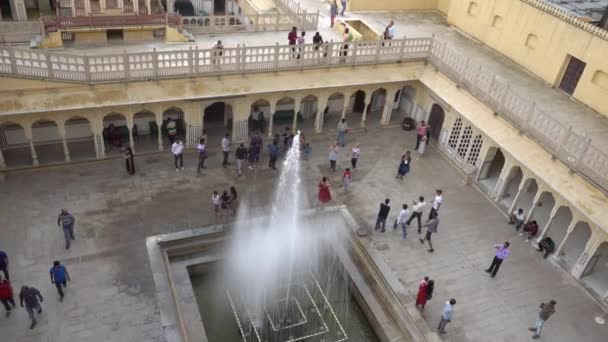 Jaipur Índia Agosto 2019 Visitantes Dentro Pátio Hawa Mahal Imagens — Vídeo de Stock