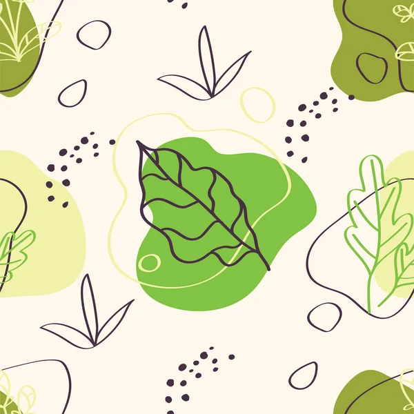 Seamless Pattern Graphic Elements Leaves Flowers Convey Nature Concept Vector — 图库矢量图片