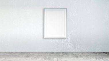 Poster çerçevesini modern iç plan, oturma odası, İskandinav tarzı, 3D görüntüleme