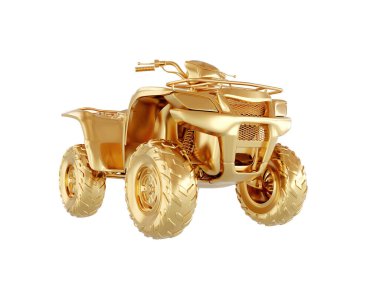 Beyaz arkaplanda dörtlü bisikletin kavramsal görüntüsü