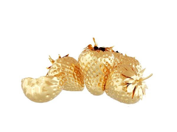 概念図白い背景に孤立した黄金の果実 — ストック写真