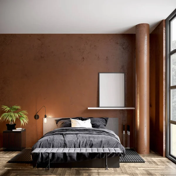 Modern interieur van een stijlvolle kamer met mooie meubels. 3D-renderer — Stockfoto