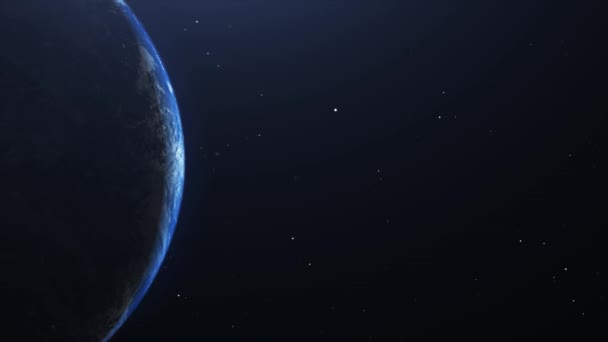 Uzaydaki gerçekçi Dünya Gezegeni. Yüksek detaylı 4k 3D canlandırma. — Stok video