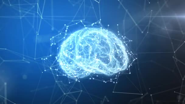 3d 애니메이션 신경계 뇌 영역검은 배경 의학 개념 — 비디오