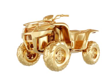 Beyaz arkaplanda dörtlü bisikletin kavramsal görüntüsü