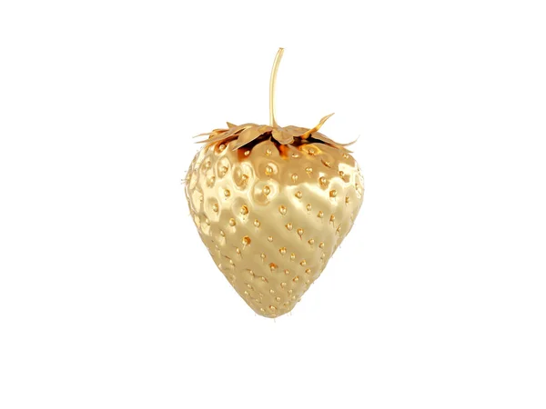 概念的なイメージ白い背景に隔離された黄金の果実。3Dレンダリング — ストック写真