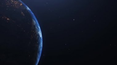 Uzaydaki gerçekçi Dünya Gezegeni. Yüksek detaylı 3B Render canlandırması. 