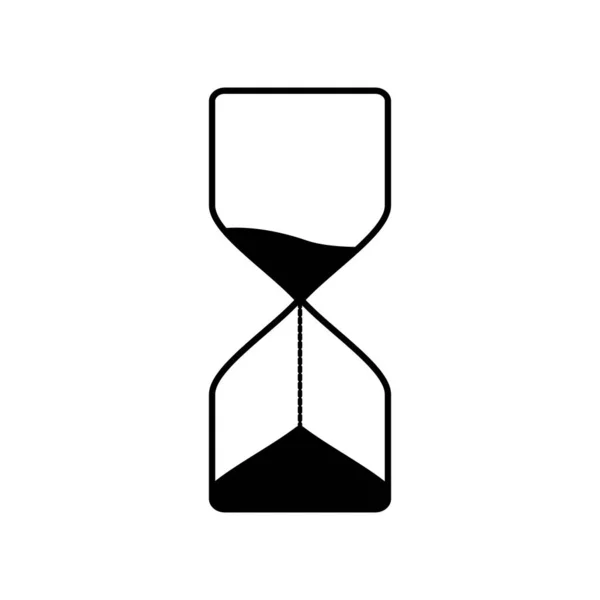 Simple Icono Reloj Arena Negro Sobre Fondo Blanco Una Imagen — Vector de stock