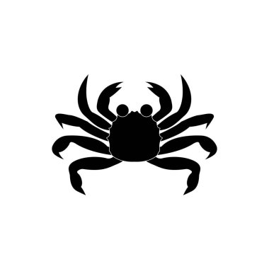 Büyük bir deniz yengecinin simgesi beyaz arkaplanda siyahtır. Vektör resmi.