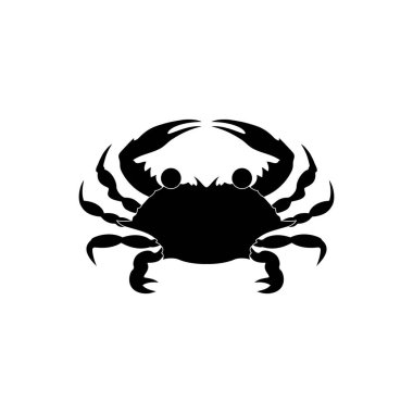 Beyaz arka planda Karadeniz yengecinin silueti. Vektör resmi.