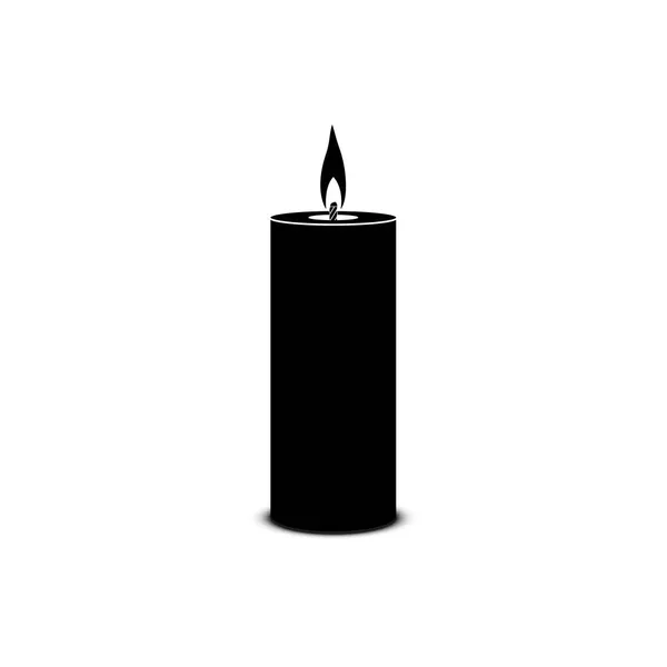 白色背景上燃烧的黑色蜡蜡烛 矢量图像 — 图库矢量图片