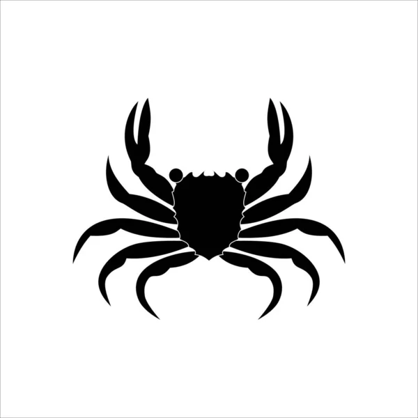 Das Krabbensymbol Ist Schwarz Auf Weißem Hintergrund Vektorbild — Stockvektor