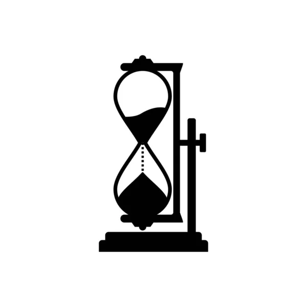 スタンドの砂時計は白を基調とした黒 ベクトル画像 — ストックベクタ