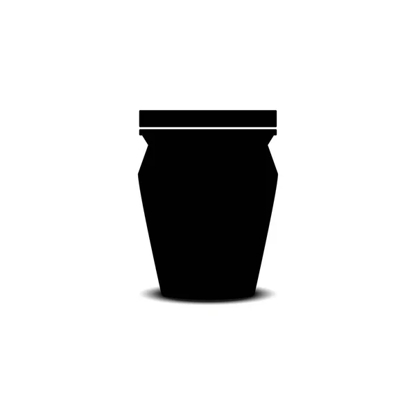 標準ではない形の瓶のアイコンは白の背景に黒です ベクトル画像 — ストックベクタ