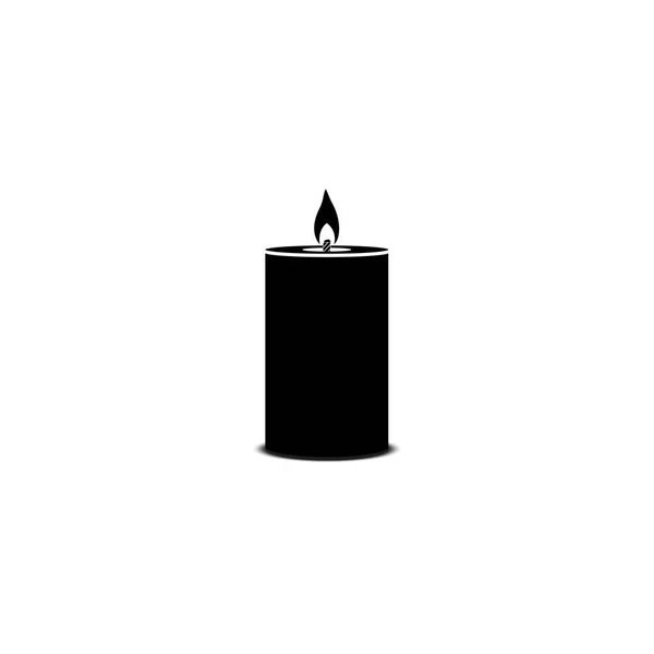 Burning Wax Candle Black White Background Vector Image — Stock Vector