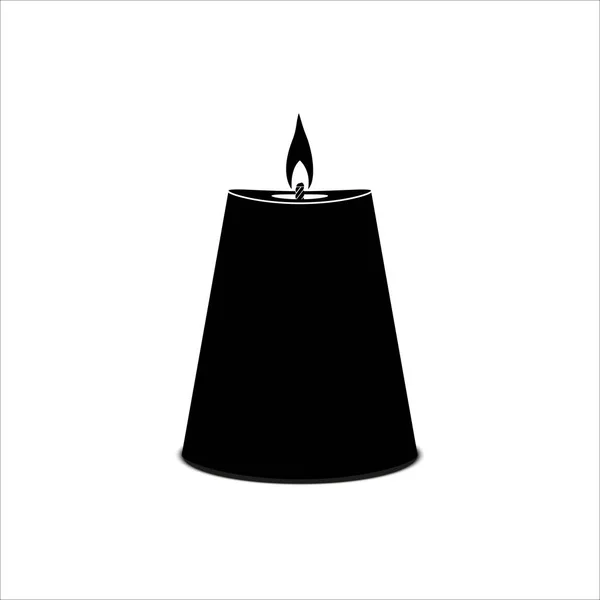 Una Vela Cera Ardiente Forma Cono Color Negro Sobre Fondo — Vector de stock