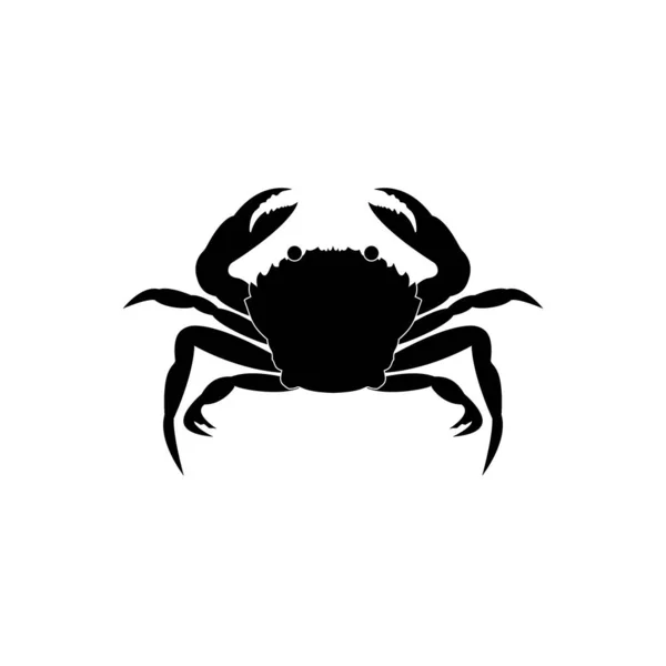 Ikona Velkého Mořského Kraba Skupina Korýšů Černém Bílém Pozadí Vektorový — Stockový vektor