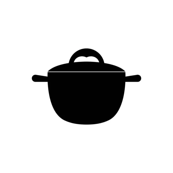 Икона Кастрюли Приготовления Первых Блюд Белом Фоне Векторное Изображение — стоковый вектор