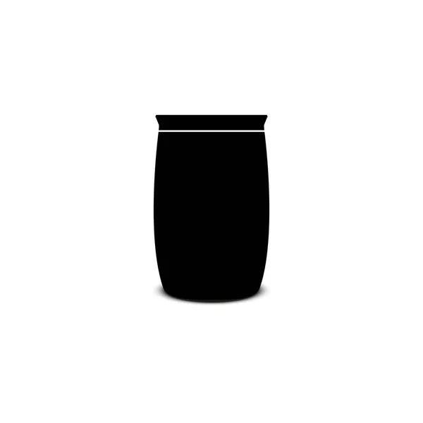 Icono Frasco Con Tapa Negro Sobre Fondo Blanco Imagen Vectorial — Vector de stock