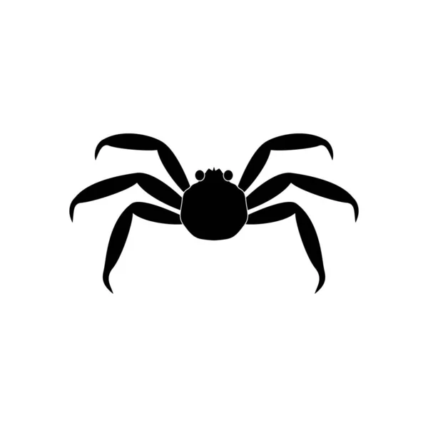 Die Ikone einer Meereskrabbe aus der Familie der Krebstiere ist schwarz auf weißem Hintergrund. — Stockvektor