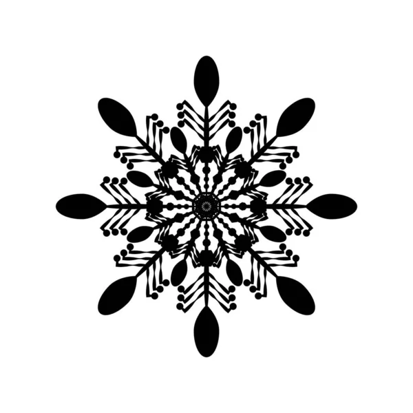 雪の結晶のアイコンは白地に黒 ベクトル画像 — ストックベクタ