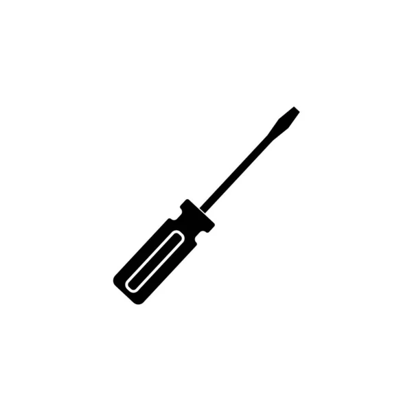 Screwdriver Plastic Handle Flat Tip Black White Background Vector Image — Stock Vector