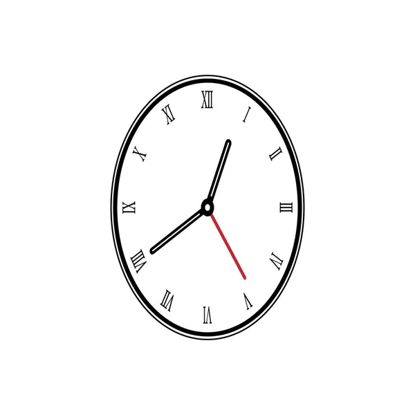 Icono Reloj Pared Ovalado Sobre Fondo Blanco Una Imagen Vectorial — Archivo Imágenes Vectoriales