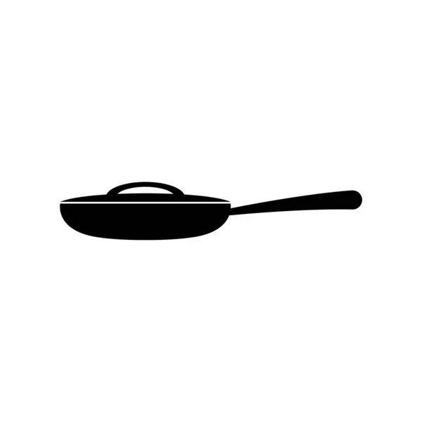 Іконка Сковороди Кришкою Смаження Їжі Білому Тлі Векторне Зображення — стоковий вектор