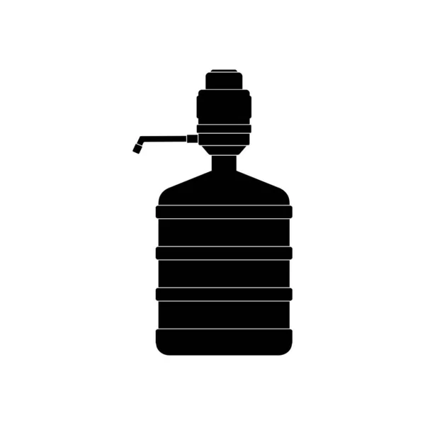 Ikona Dużej Butelki Czystej Wody Pompą Ręczną Białym Tle Wizerunek — Wektor stockowy