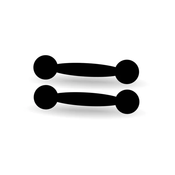 这个体重不足的哑铃图标是黑色的 用于白色背景的运动 矢量图像 — 图库矢量图片