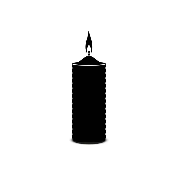 在白色背景上以黑色波浪形状燃着的石蜡蜡烛 矢量图像 — 图库矢量图片