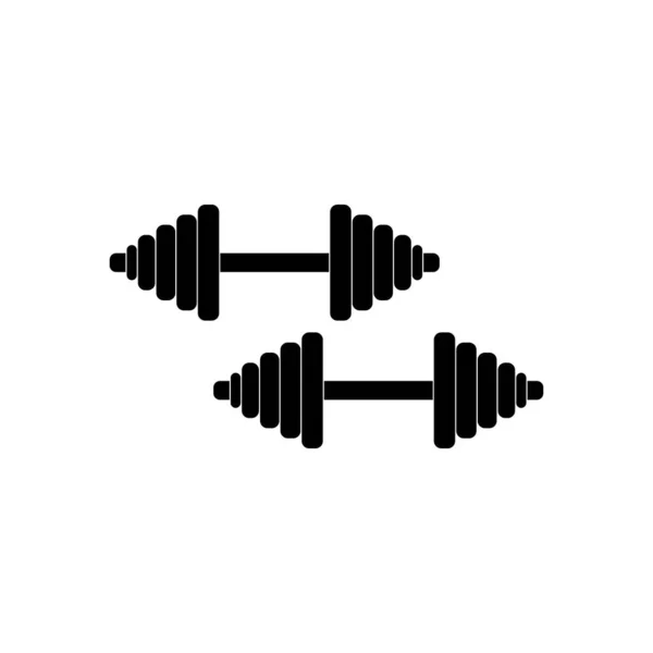 Large Weight Dumbbell Icon Black Sports White Background Vector Image — Stock Vector