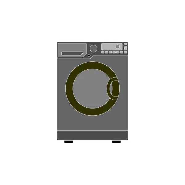 Washing Machine Automatic Washing Various Types Fabrics Dark Tones White — Stock Vector