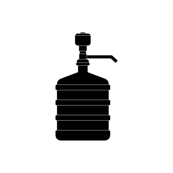 Egy Nagy Üveg Tiszta Víz Ikon Fehér Hátterű Pumpával Vektorkép — Stock Vector