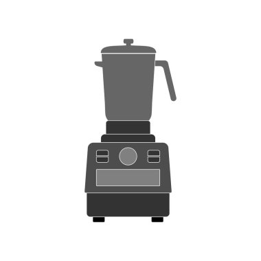 Beyaz arka planda yemek pişirmek için otomatik mutfak blendırının ikonu. Vektör resmi.