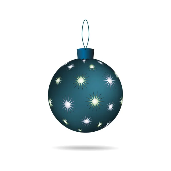 Das Spielzeug Für Den Weihnachtsbaum Ist Kugelförmig Mit Sternen Auf — Stockvektor