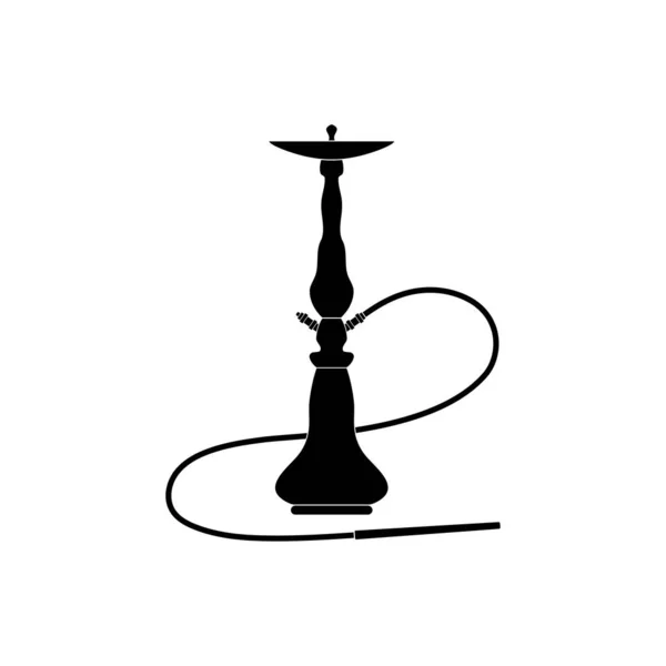 Ikona Hookah Jest Urządzeniem Dymiącym Postaci Płaskiego Czarnego Wzoru Białym — Wektor stockowy