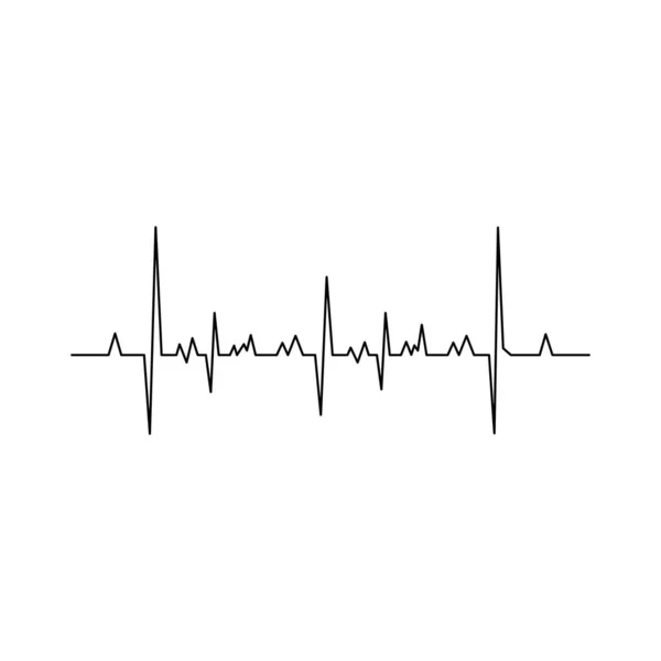 Kalp Atışı Kardiyogramı Simgesi Beyaz Arka Planda Siyahtır Vektör Resmi Telifsiz Stok Vektörler