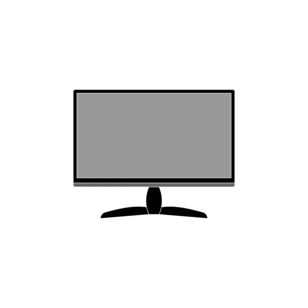 Icon Modern Computer Monitor Black White Background Vector Image — 图库矢量图片