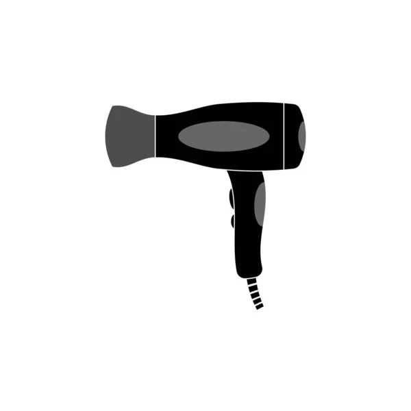 Icon Powerful Hair Dryer Drying Hair Cold Hot Air White — Stock Vector